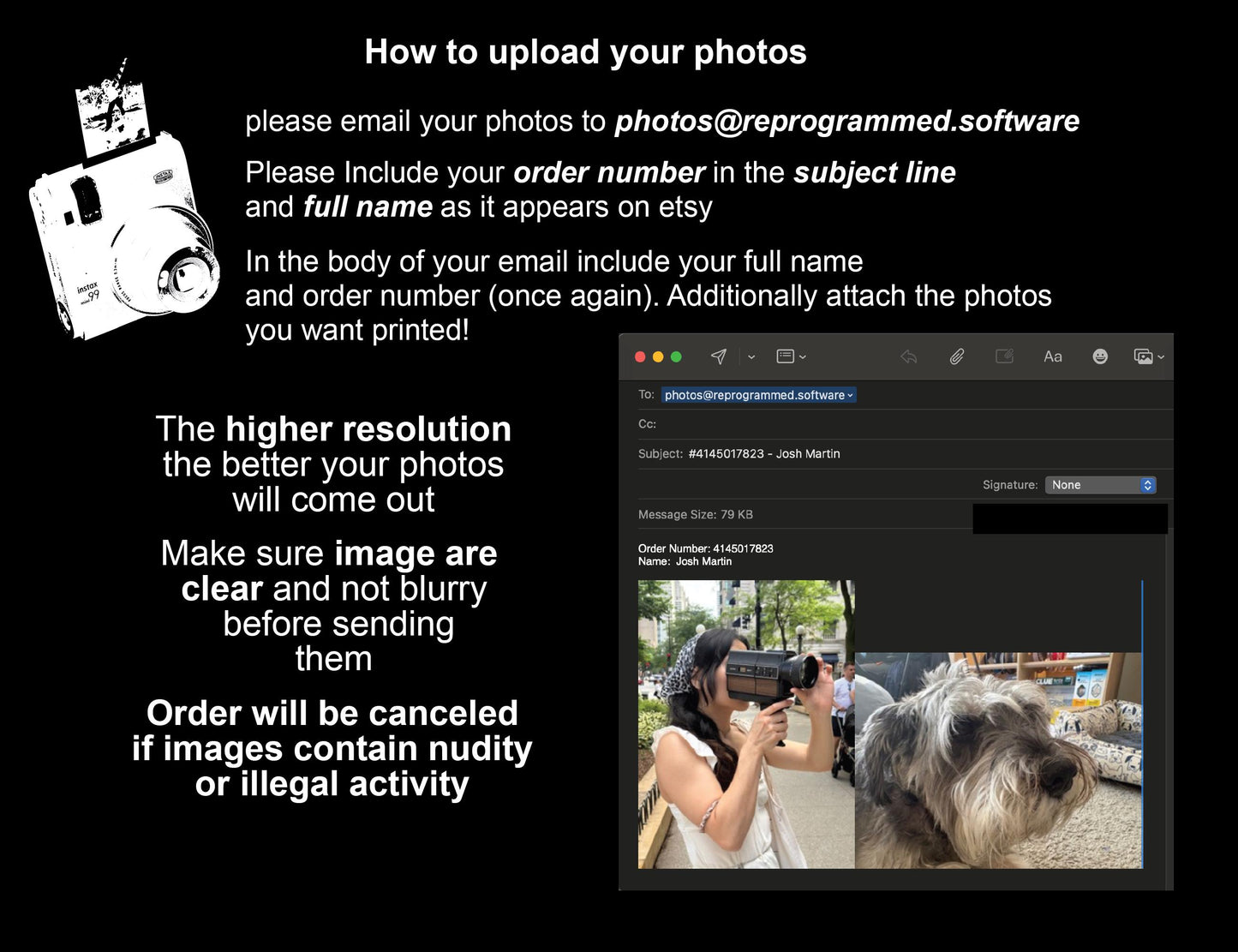 Custom Instax Mini Film Photo Printing – Retro Instant Style Prints On Demand